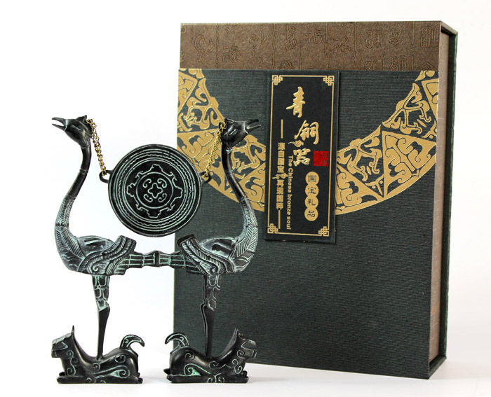 高端禮品 送領(lǐng)導 送老外 荊楚青銅器虎座鳥(niǎo)架鼓