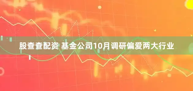 股查查配资 基金公司10月调研偏爱两大行业